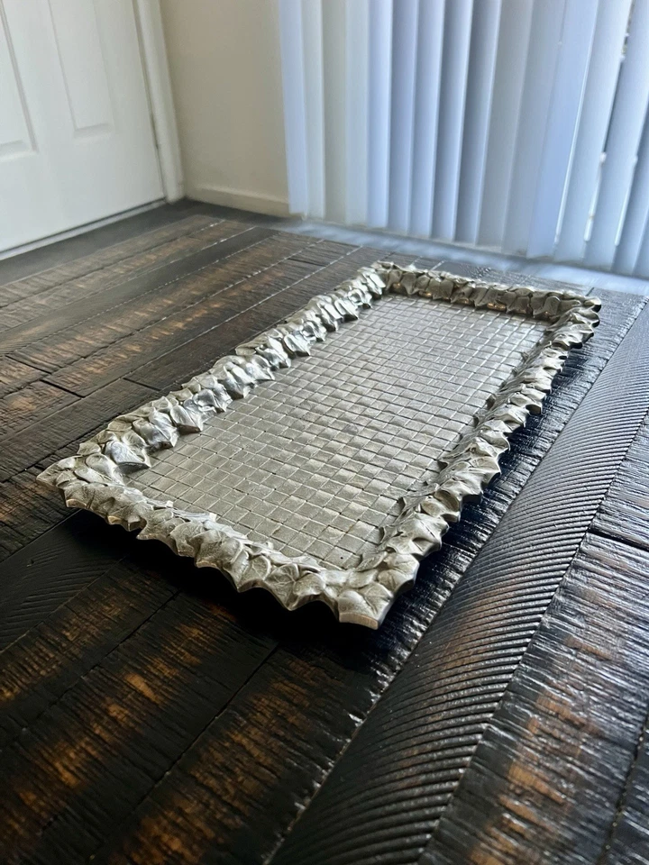 Wilton Armetale 17 дюймов прямоугольный сервировочный лоток текстурированная сетка винтаж США - Изображение 2 из 4