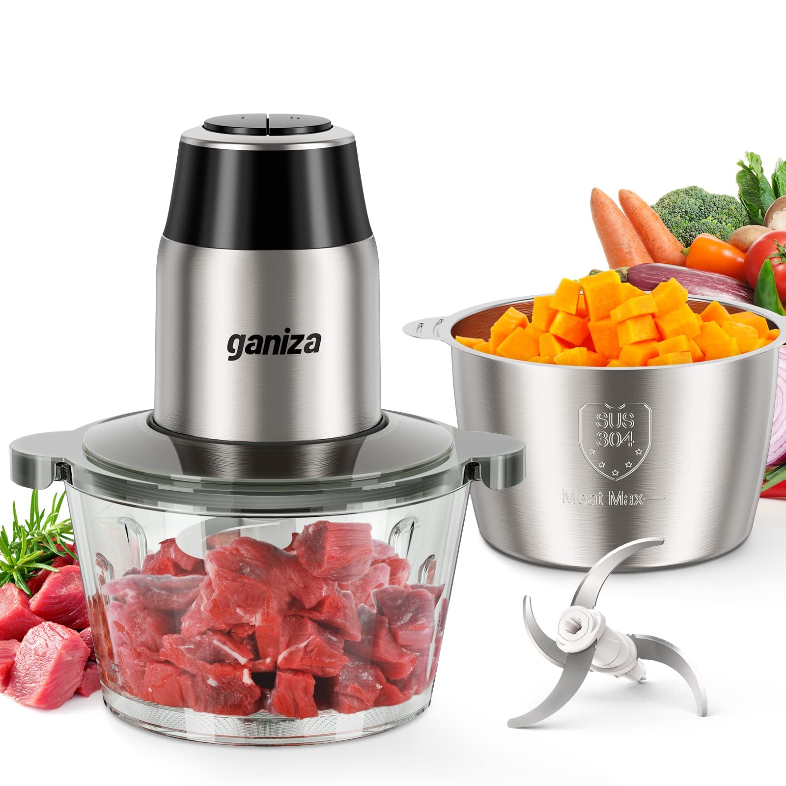 Electric Chopper With Meat Grinder & Vegetable - 2