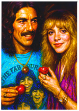 GEORGE HARRISON & STEVIE NICKS * Fun Novelty * MUSIC * Art Card * ATC ACEO