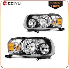 Headlights Assembly For 2005-2007 Ford Escape Black Housing Left+Right Pair