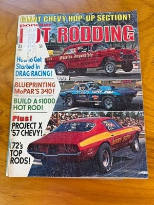 Popular Hot Rodding Magazine July 1972 Drag Racing Project X '57 Chevy M01