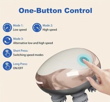 Electric Scalp Massager USB Rechargeable, 3 Modes, Waterproof, Rose Gold/White