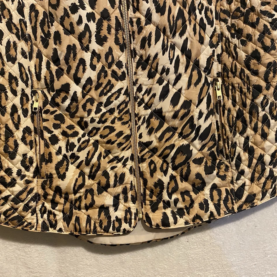 Chaleco acolchado Cheetah detalles dorados ambiente de los 90 Jersey Shore Mob Wives Foto 4 de 4