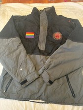 VTG Bonfire Made in America Colorblock XL Snowboard Anorak Jacket Sun Pride Patc