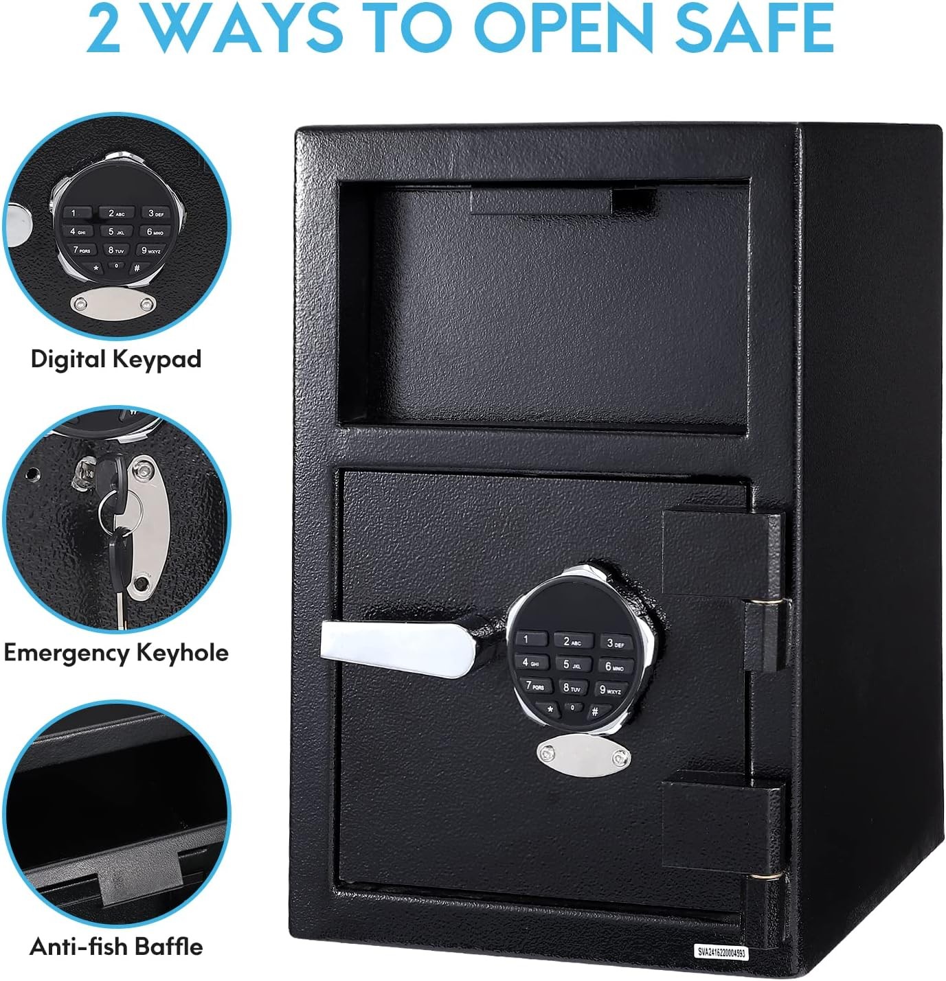 Digital Depository Safe Box Locking Drop Box with Slot Steel Safe w/ Keypad US