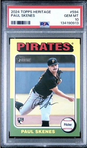 2024 Topps Heritage Paul Skenes RC PSA 10 Gem Mint 💎 Pittsburgh Pirates
