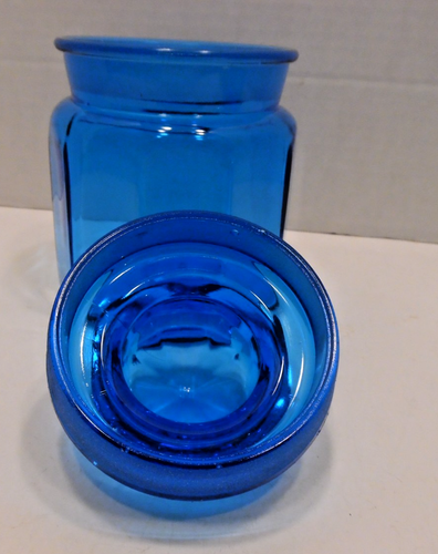 L. E. Smith Vintage Electric Blue Glass 4 Piece Canister Set Mid-Century Moder - Picture 9 of 13