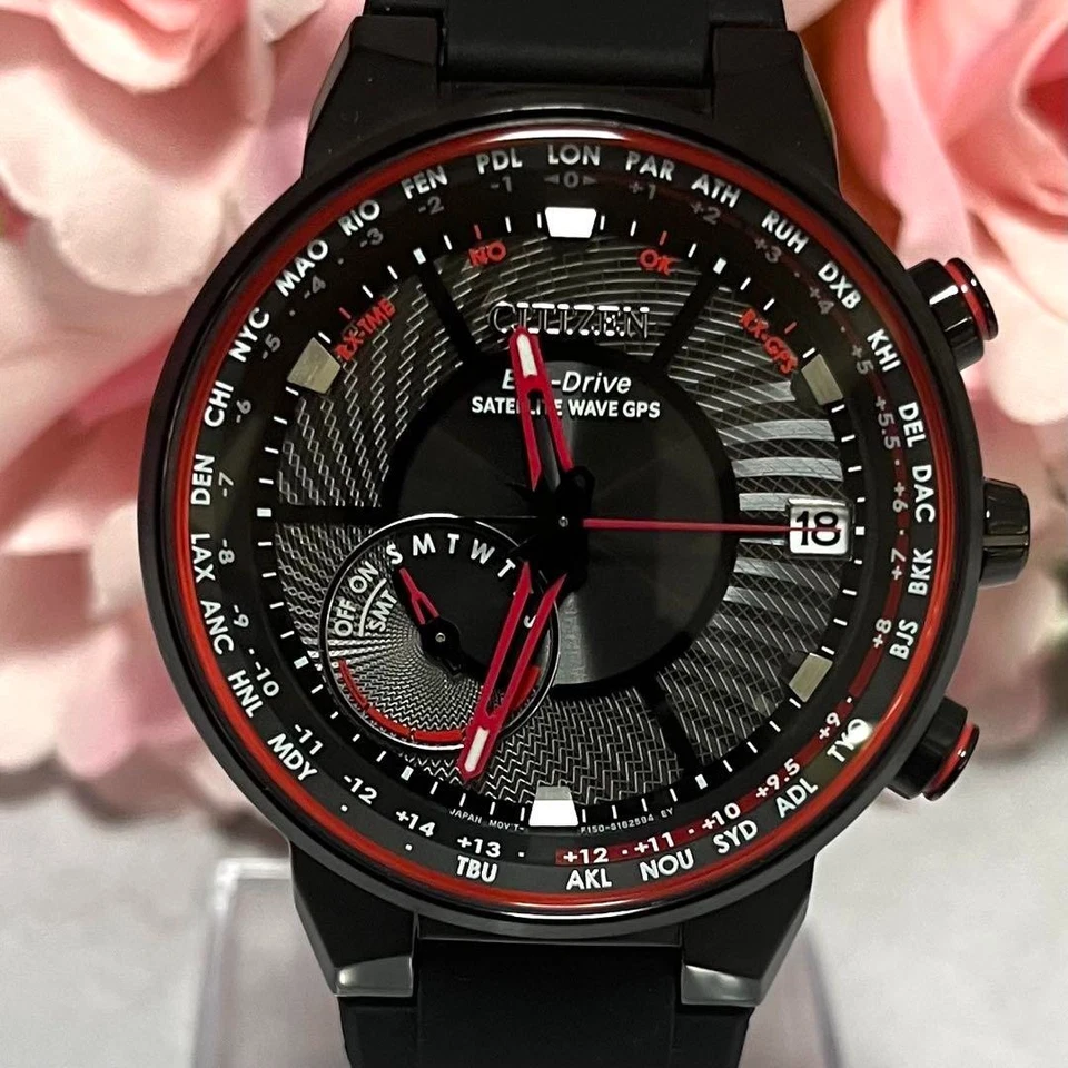 CITIZEN Satellite Wave quadrante nero Solar Radio Wave l2ln4prv - Immagine 4 di 4