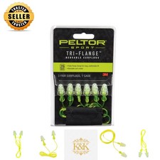 Comfortable Tri-Flange Earplugs, 3 Pair, NRR 26dB - Ideal for Shooting Hunting
