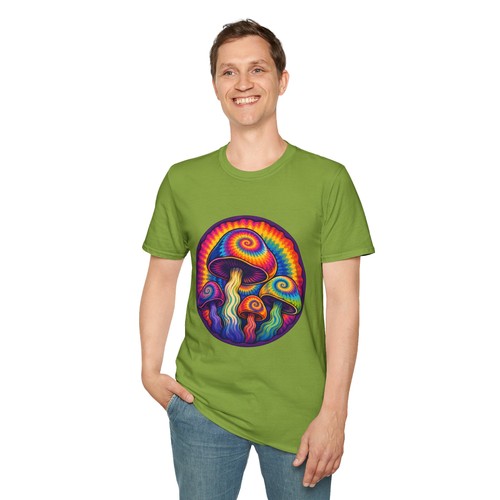 Tie Dye Mushroom Psychedelic Trippy Retro Hippie Natur Unisex Softstyle T-Shirt - Bild 30 von 112