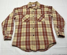Vintage 1970s Big Mac JC Penneys Flannel Shirt Mens M Work Wear Plaid Stains 