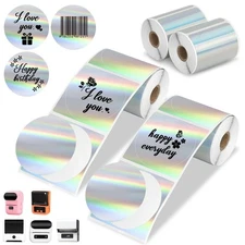 2 Rolls Round Thermal Labels Paper for Phomemo M220 M200 M221 M110 Labels Mak...