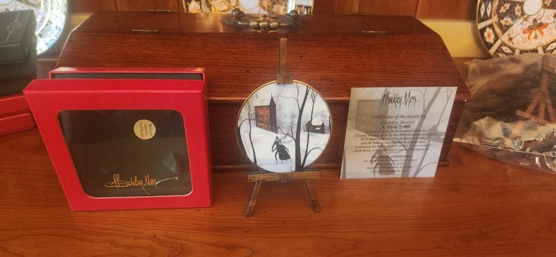 P Buckley Moss Christmas Ornament  Country  Skaters