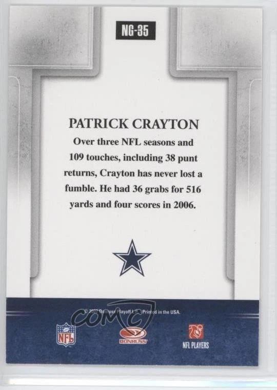 2007 Donruss Gridiron Gear Next Generation Red Patrick Crayton #NG-35 - Image 2 of 2