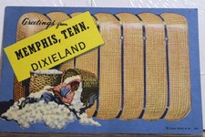 Greetings From Memphis Tennessee Dixieland Linen Postcard Old Vintage Card View