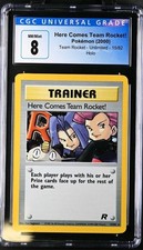 CGC 8 Here Comes Team Rocket! 2000 Team Rocket 15/82 Holo Pokemon Card