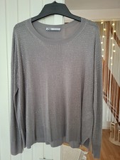 Neuwertiger Damen Pullover Pulli Silbergrau mit Strass Gr XL von Zara  Hingucker