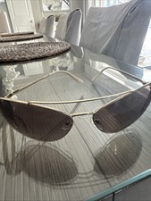 Prada SPR 65 B Cat Eye Silver/brown Lenses Sunglasses 68-18 130 Italy  A cond