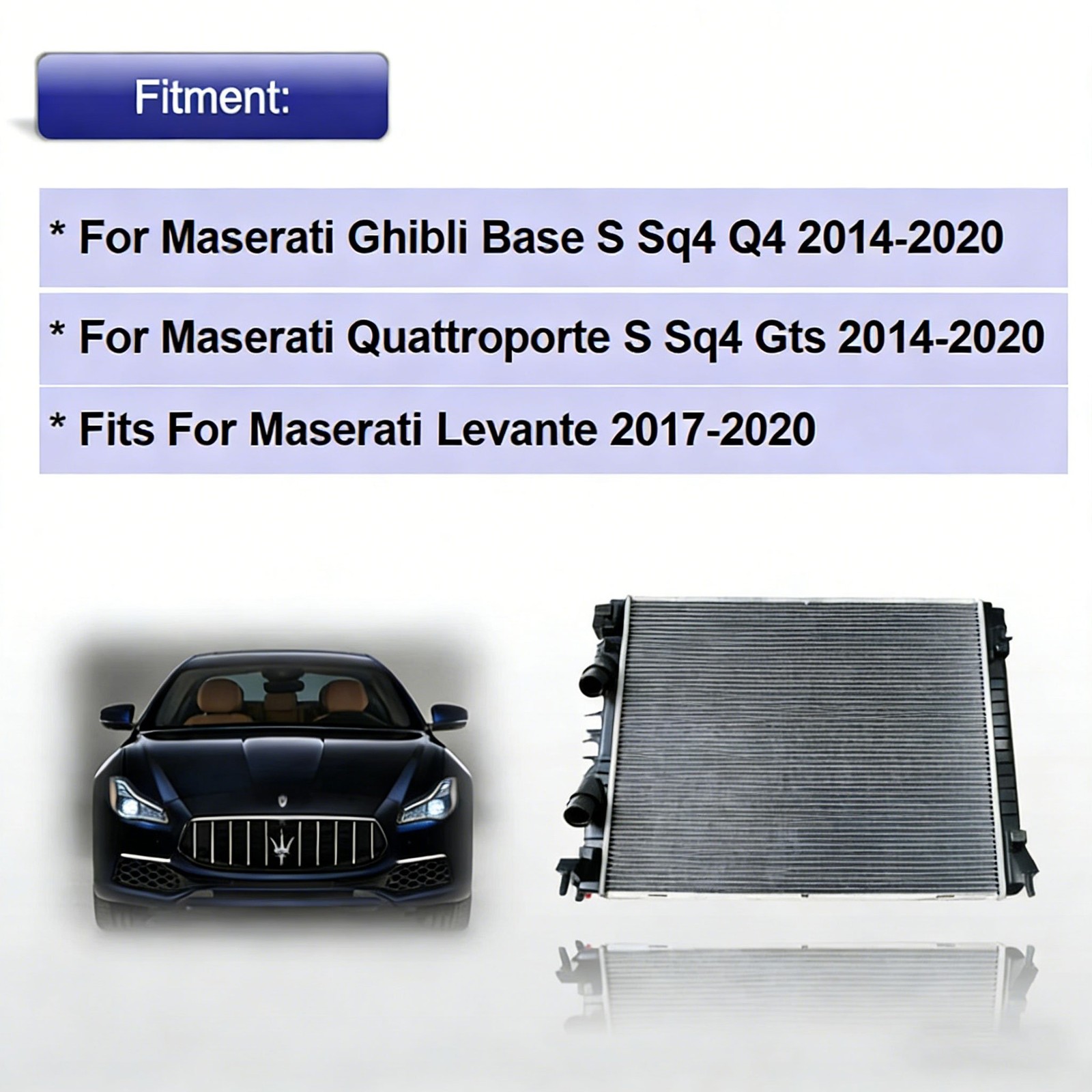 For Maserati Ghibli Levante Quattroporte Water Radiator 2014-2020 OE# 670109996