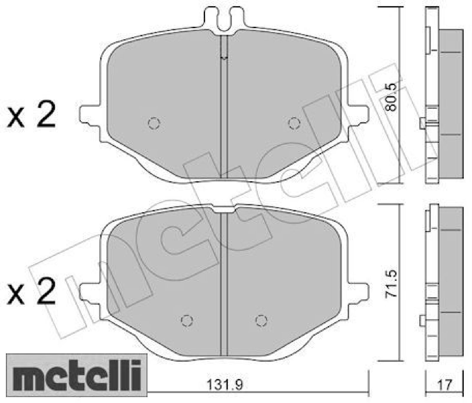 metelli 22-1314-0 Bremsbelagsatz für Scheibenbremse Bremsbelagsatz