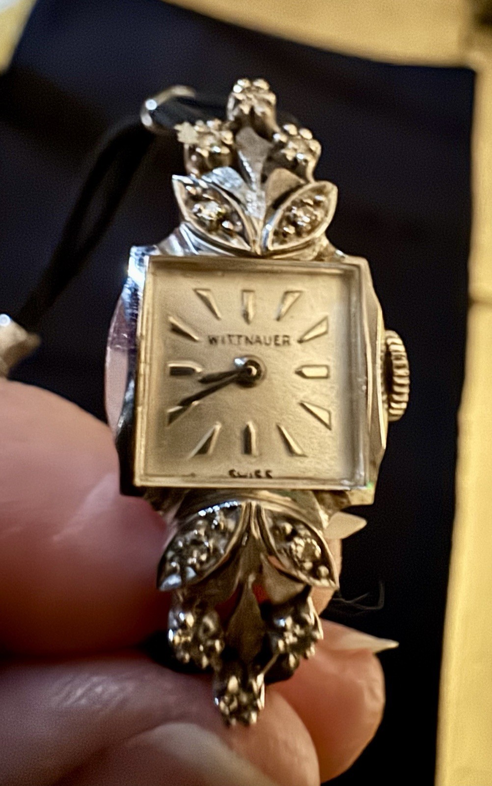 Wittnauer Swiss Diamond 14kt White Gold Women’s Watch Automatic Vintage