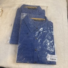 Lot of 2 McDonald's Women's Horizontal Stretch SS Manager Shirt Sz L Blue NEW