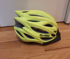 GoMax Safety Helmet Cycling Bike Neon Lime Green Visor Flashing Light Adjustable