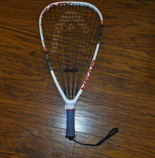 HEAD Extreme Squash Racquet White/Red w/ Wrist Strap ASP String Pattern