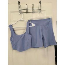 Victoria's Secret Lavender Purple Activewear Workout Set Sports Bra Shorts M/L