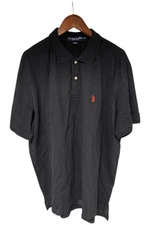 U.S. Polo Assn. Men's Solid Cotton Pique Polo Pony Black