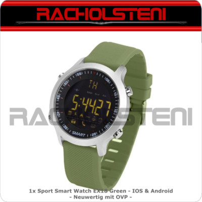 1x Sport Smart Watch Green - Wasserdicht - Bluetooth - IOS & Android - Neuwertig