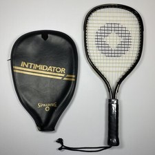 Vintage Spalding INTIMIDATOR Racquetball Racquet Racket 4" Grip Black Gold NOS