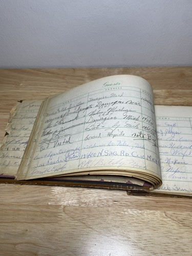 Vintage Guest Book Signed From 1954-1955 A Lot Of Michigan Names / Addresses! - Bild 23 von 24