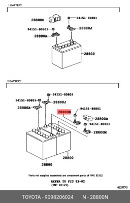 Original OE-Pol, Batterie negativ, 9098206024 für Toyota 90982-06024