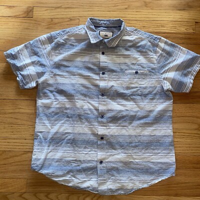Dakota Grizzly Button Shirt Mens XXL Short Sleeve Striped Cotton Linen Cool
