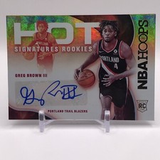 GREG BROWN III 2021-22 Panini NBA Hoops Basketball Hot Signatures Auto ROOKIE RC
