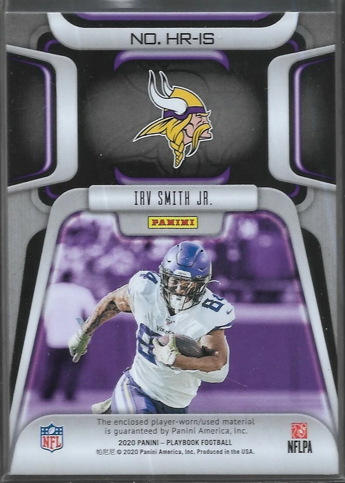2020 Panini Playbook 1 Jersey Irv Smith Jr .Hot Routes /99 Minnesota Vikings  - Image 2 of 2