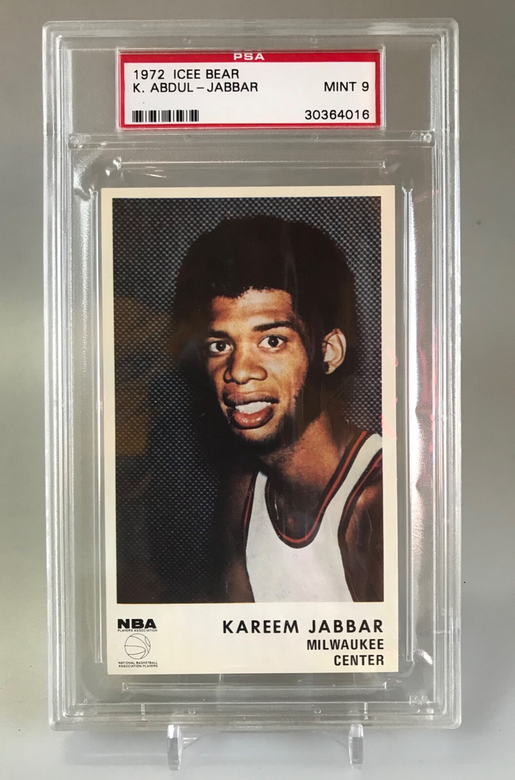 1972 Icee Bear Kareem Abdul Jabbar PSA 9 Milwaukee Bucks MINT HOF