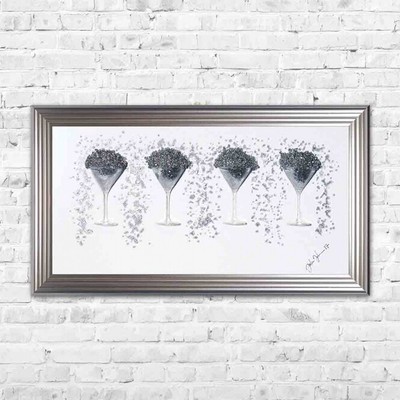 3d Martini Glass Wall Art Jake Johnson Crystal Sparkle Ebay