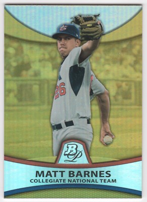 MATT BARNES 2010 Bowman Platinum GOLD REFRACTOR ROOKIE #005/539