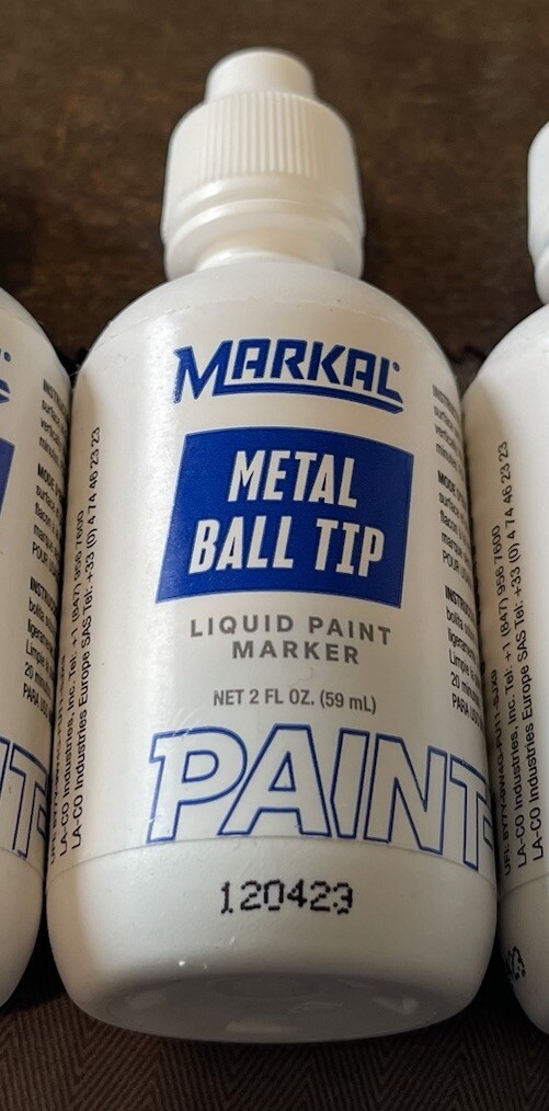 Markal Metal Ball Paint Marker, Blue, 1/8 In, Metal Ball Tip