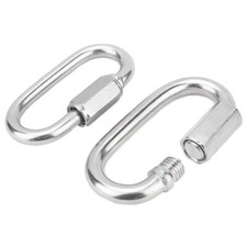 6X Heavy Duty Chain Connectors Quick Links Locking Carabiners Chain Repair Link