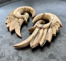 PAIR Tamarind Wood Wing Tapers Hangers Organic Plugs Tunnels Earlets Gauges