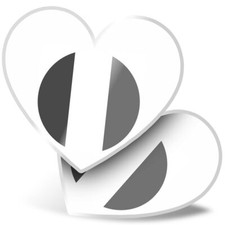 2 x Heart Stickers 15 cm - BW - Italy Flag Map #41727