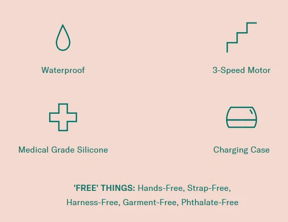 Dame Products Eva II Hands-Free Vaginal Vibrator Clit Massager Vibratore Vagina Foto 3 de 4