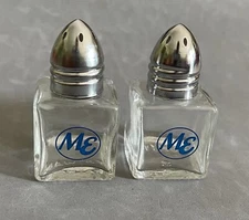 Midwest Express Airlines First Class Salt & Pepper - Glass with Metal Top