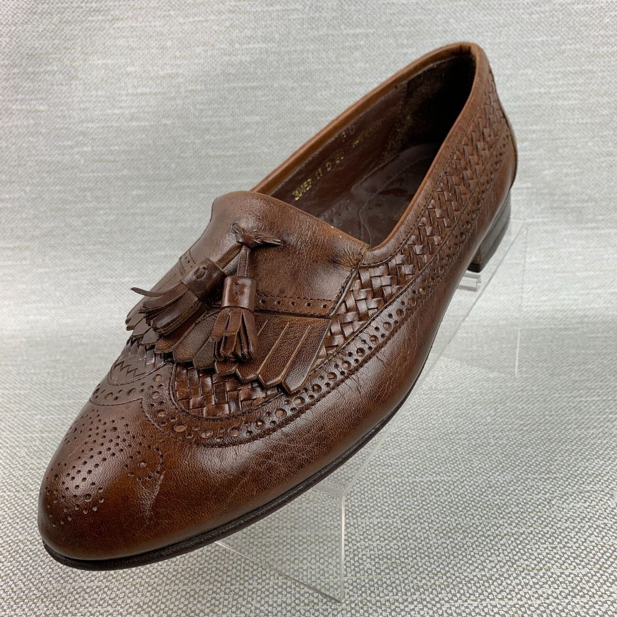 Men\'s Brown Dress Shoe Brogue Loafers Kiltie Tasseled Wing-Tip Loafer 11.5 D Men Dark Brown Tassel Kilt Loafer | Handsewn Company main image 4