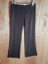 tapemeasure chino pants womens size 4 bootcut stretch flat front mid rise brown