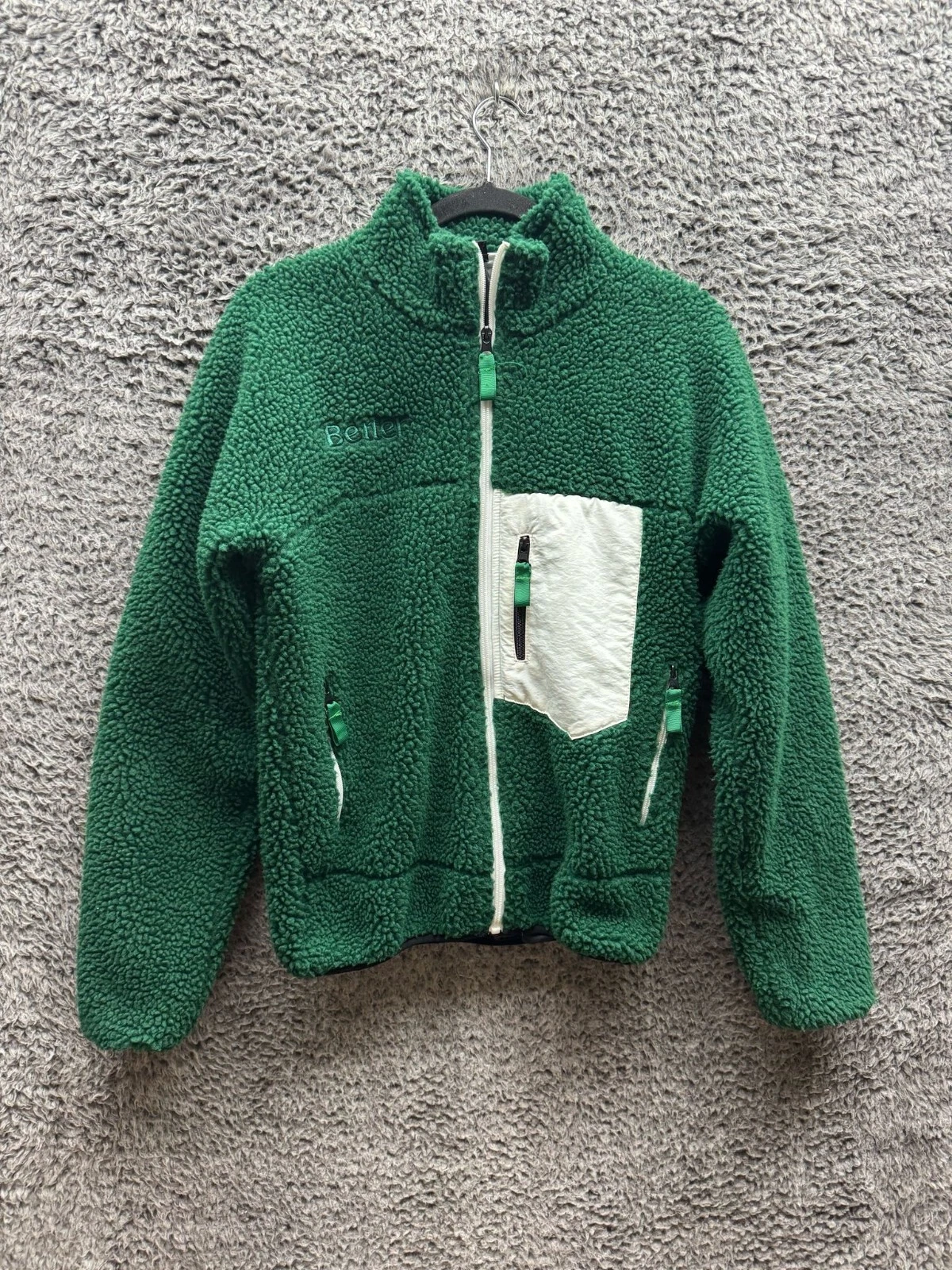 Better Green Fleece Full Zip Sherpa Jacket Men's Size XS