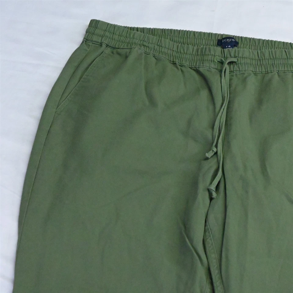 Pantalones de chándal para mujer J.CREW 14 verde Ba130 ligeros de sarga de algodón Foto 2 de 4